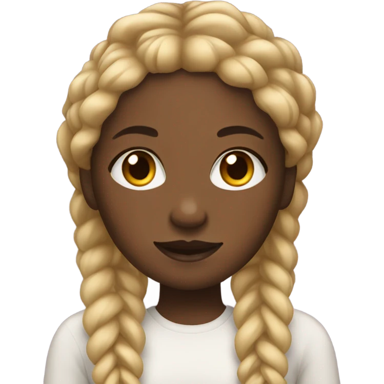 Black girl with blonde and black braids emoji