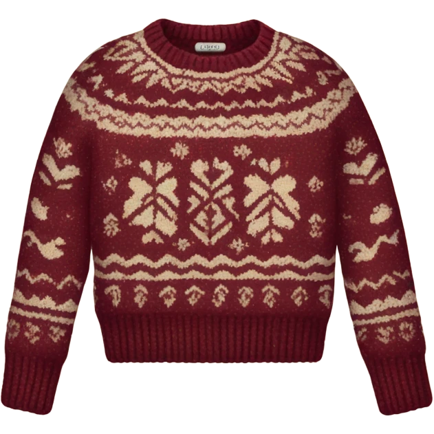 burgundy fair isle sweater emoji