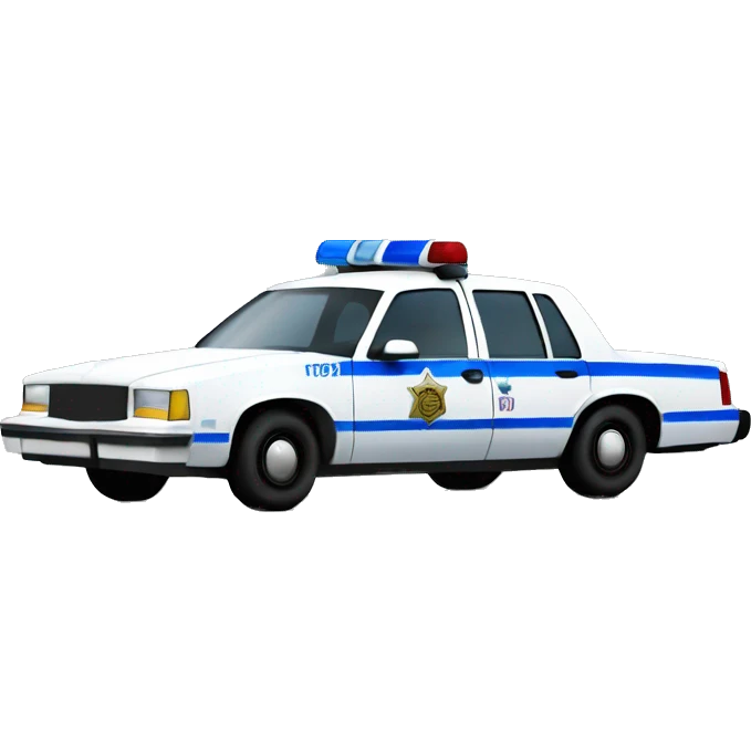 Chevrolet 1986 Blue and white Police Car  emoji