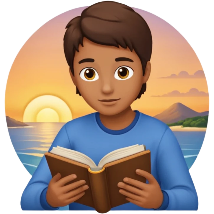 Sunrise with book emoji
