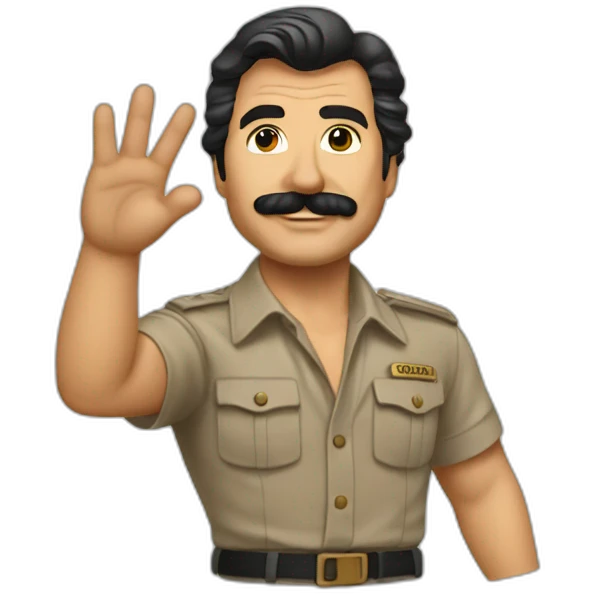 Magnum pi waving emoji