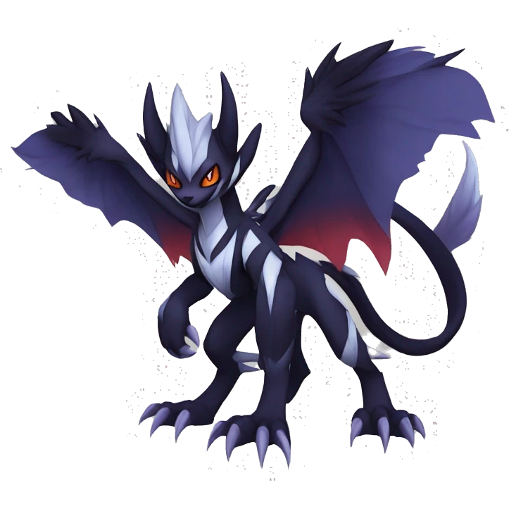 Cool Anthro Dark Absol-Noivern-Quilava-Litten-Pokémon with edgy stripes hoodie spiked collar punk Full Body emoji