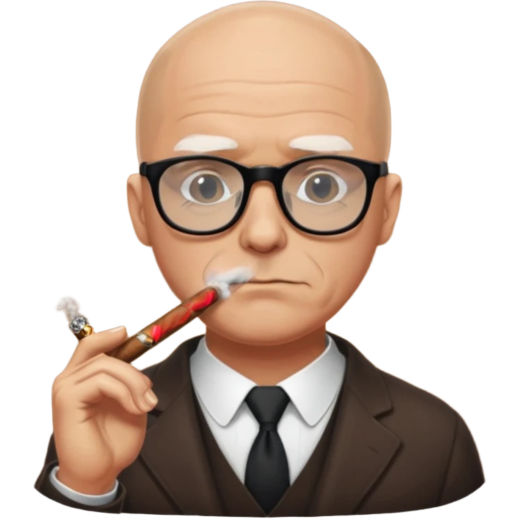 Bald white guy in black glasses and cigar, Andrew Tate emoji