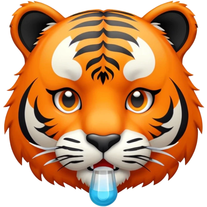 sick tiger face with thermometer and tissue for Twitch emote emoji