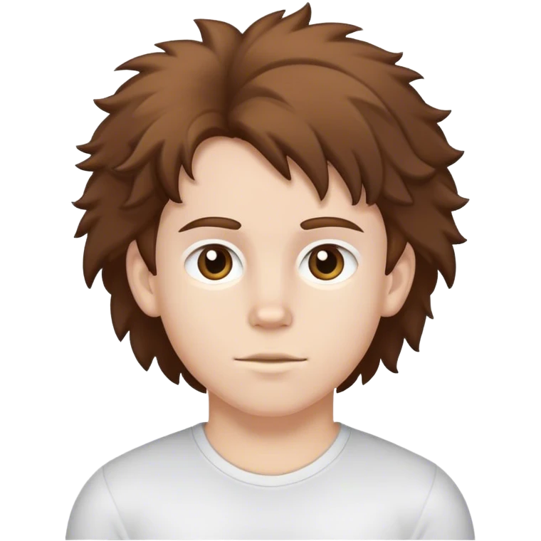 a whit kid with fluffy brown hair that is athletic emoji