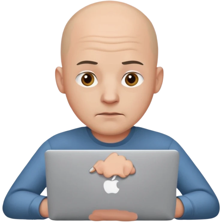 bald guy with macbook emoji