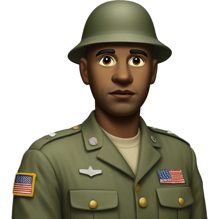 photorealistic serious us soldier 1960s emoji