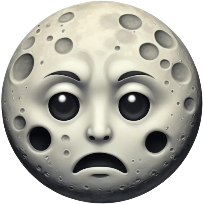 Creepy moon with face emoji