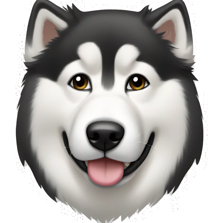 alaskan malamute dog black and white  emoji