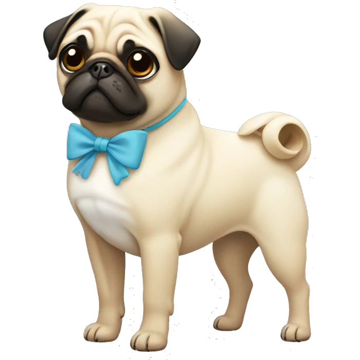 Pug with a white bow emoji