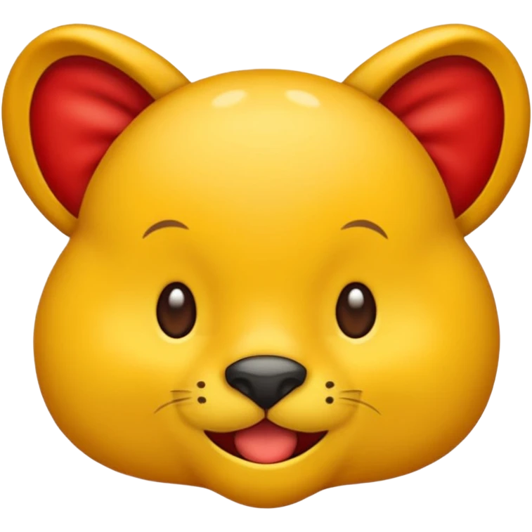 faça um emoji de uma onça com um pequeno laço vermelho emoji