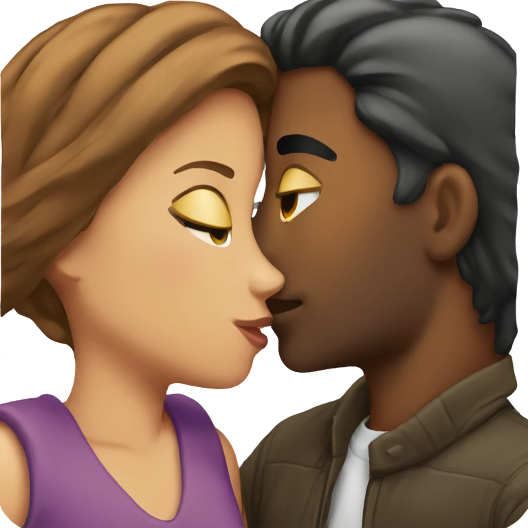 a girl and guy kissing emoji