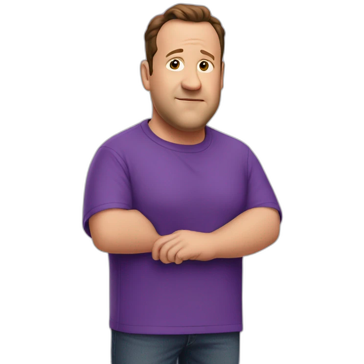 kevin james shrug purple shirt emoji