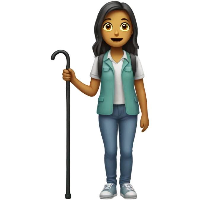 Girl with walking cane emoji