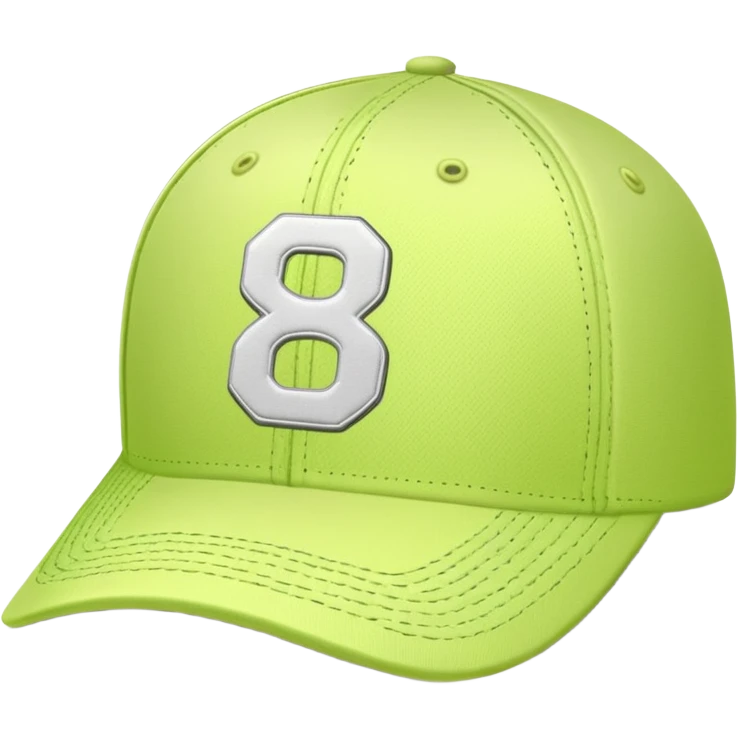 light lime cap with number “8” on it emoji