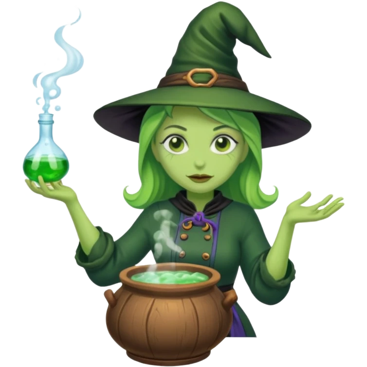 green witch cooking potion emoji