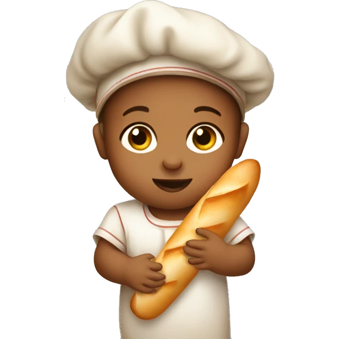 French baby holding baguette emoji