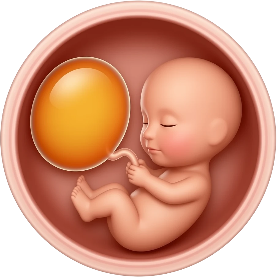 Mini embryo and giant yolk sac 1 week old in the smallest womb emoji