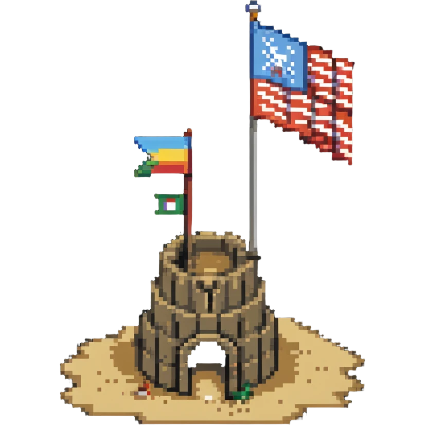 sand castle with a flag on top emoji