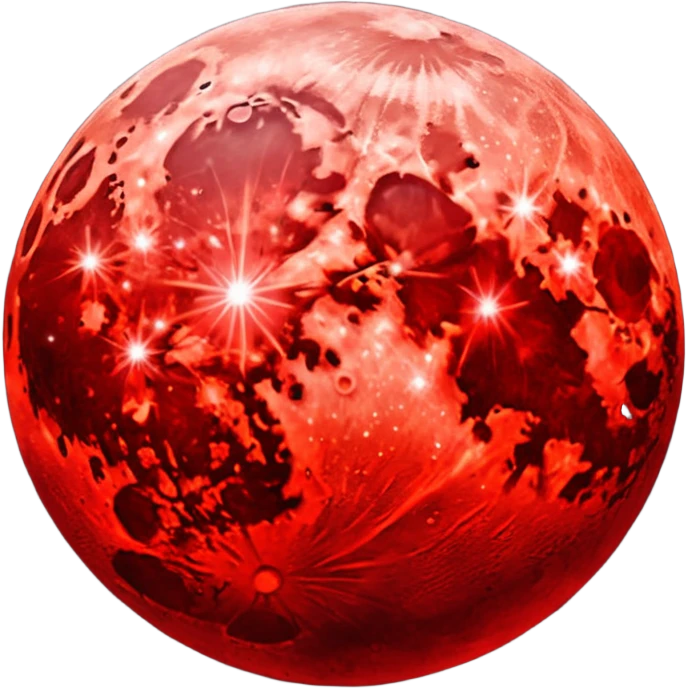 glitter red blood moon emoji