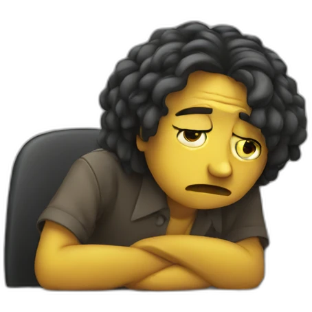 Sad at work emoji
