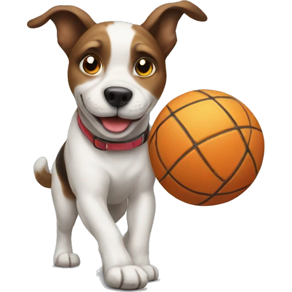 Dog playing with ball emoji