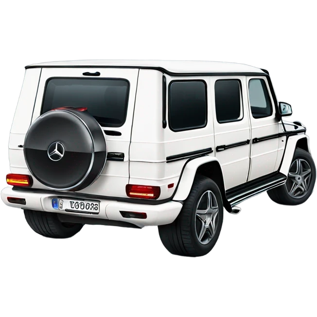 White Mercedes gwagon back emoji