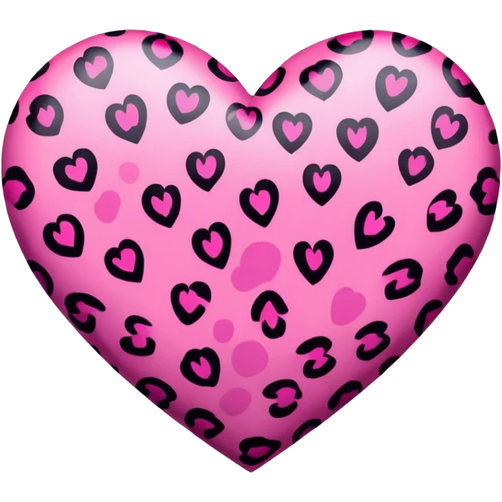 pink leopard print heart emoji