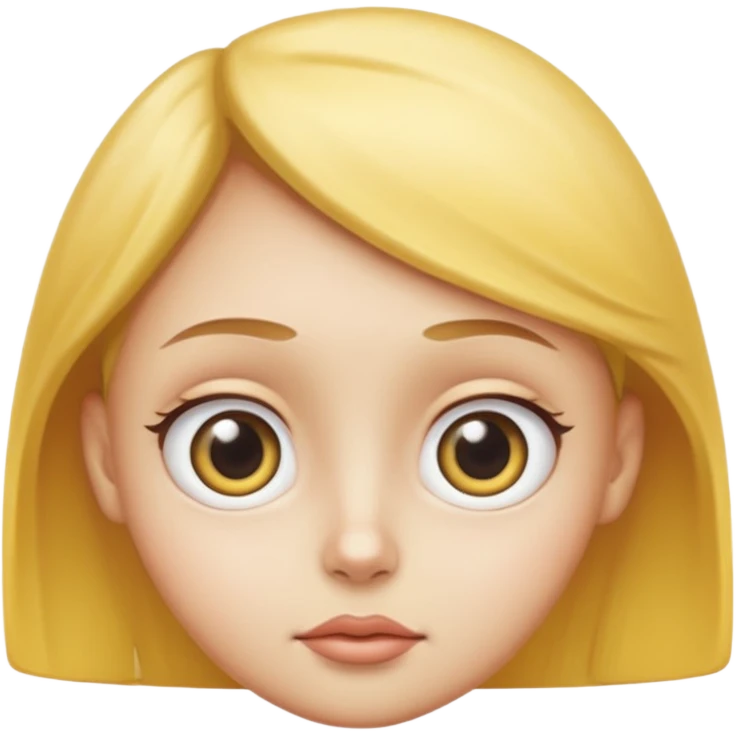 yellow head with big eyes side eyes  emoji