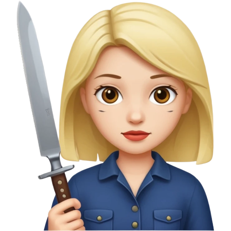 Girl holding a knife  emoji