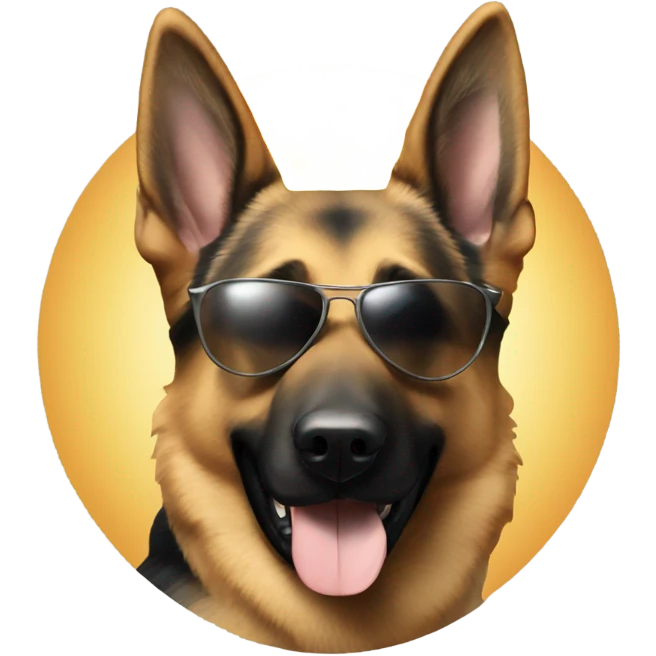 German shepherd with sunglasses  emoji
