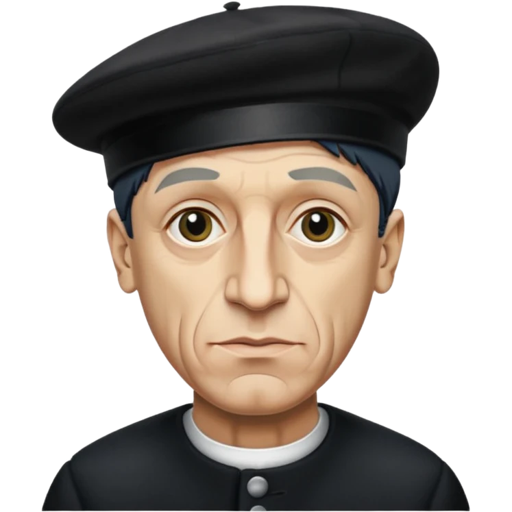 Pablo Picasso wear black berret hat emoji