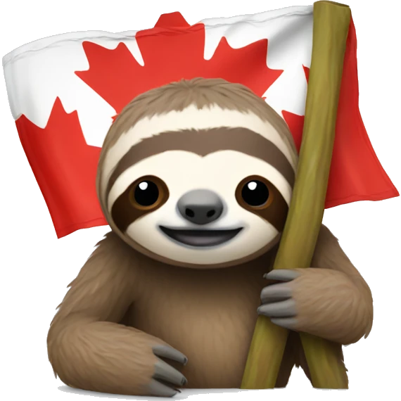 sloth with canadian flag emoji