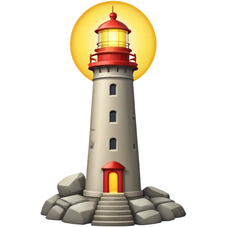 A lighthouse-style tower with a glowing beacon. emoji