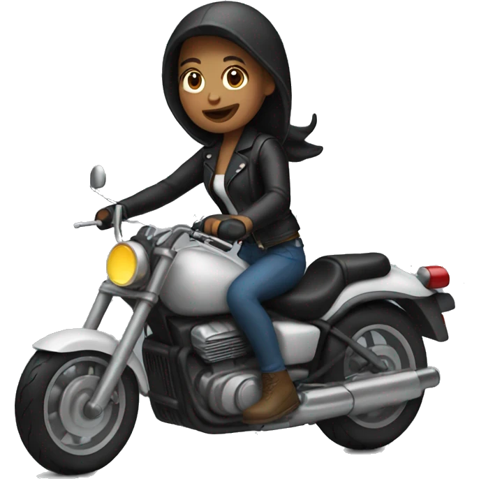 Girl riding motorcycle emoji