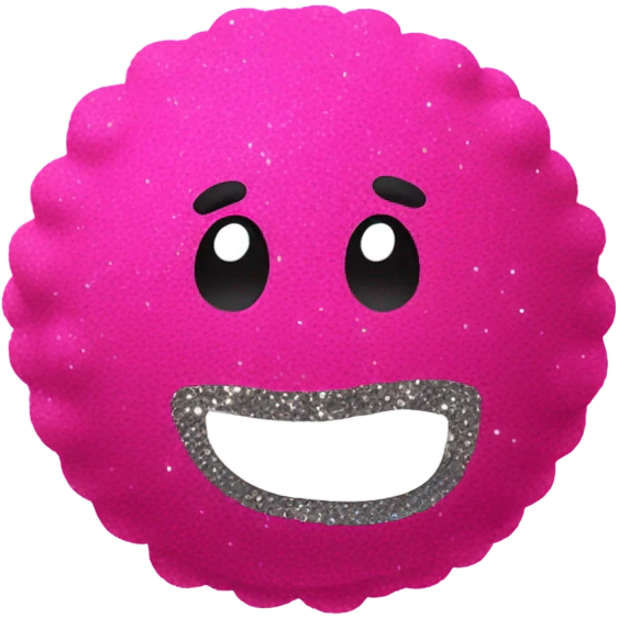 neon pink cotton ball with glitter emoji