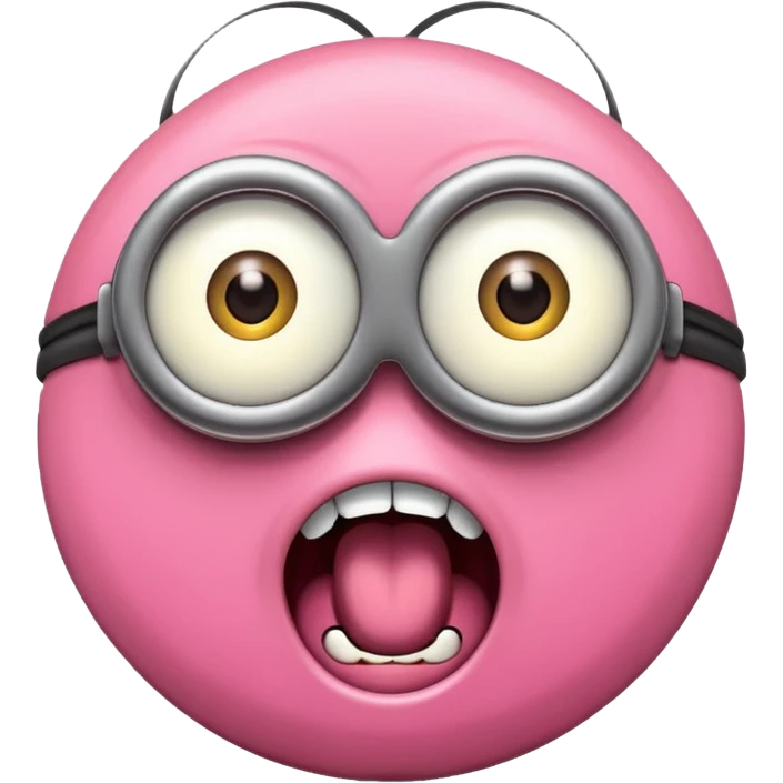 a pink screaming minion emoji