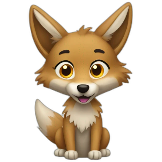 furry cute coyote emoji