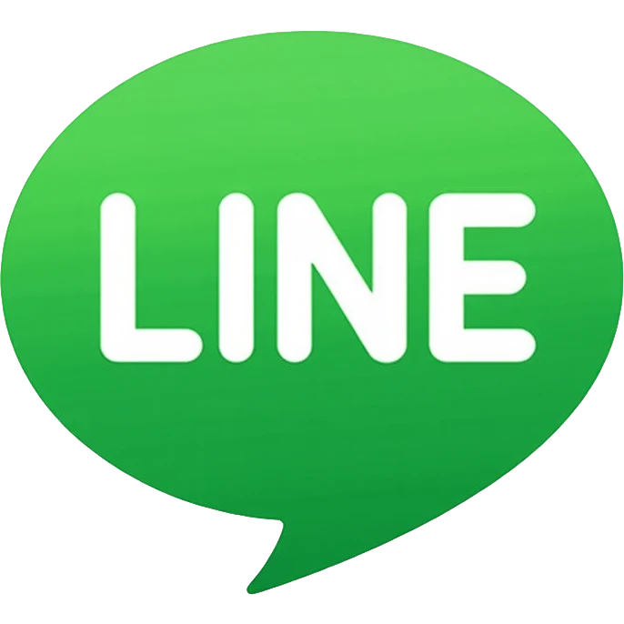 Line messaging app logo, speech bubble with LINE text emoji