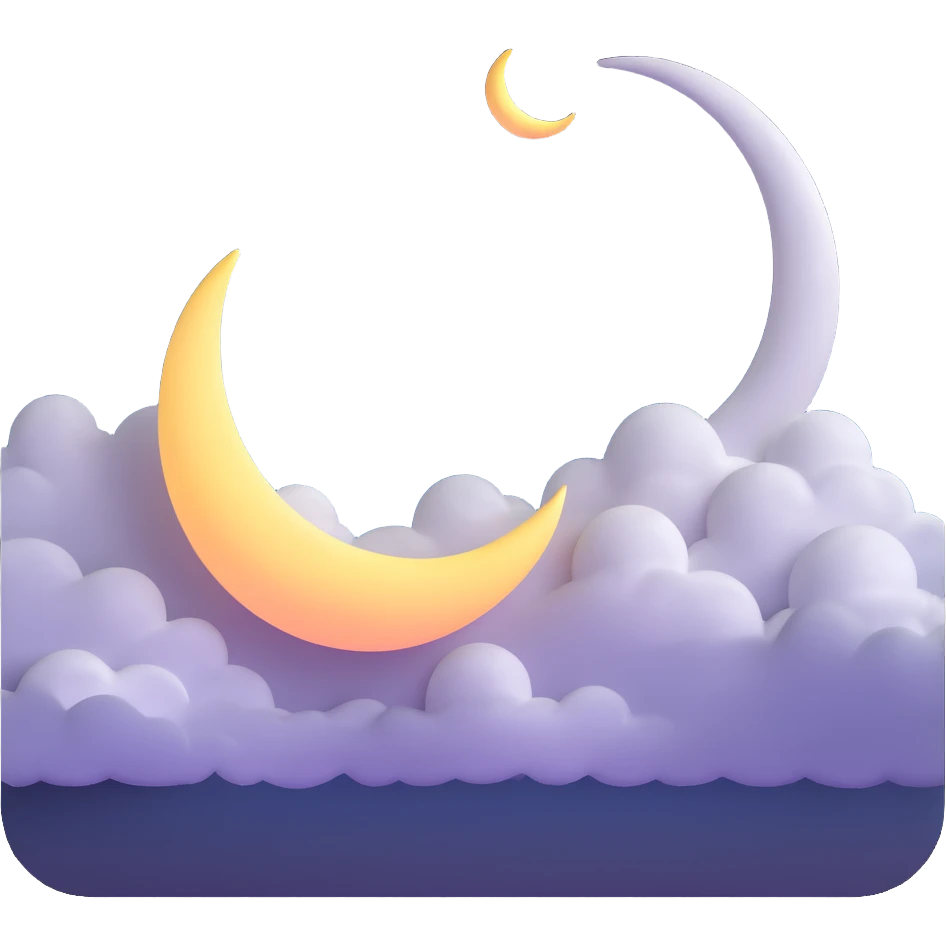 cloudy sky with crescent moon at night emoji