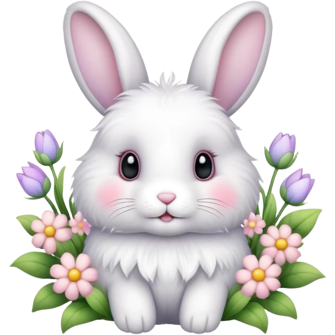 Bunny with flowers emoji