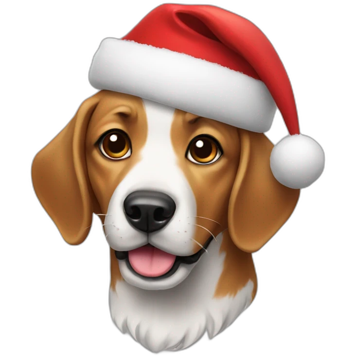 dog with christmas hat emoji