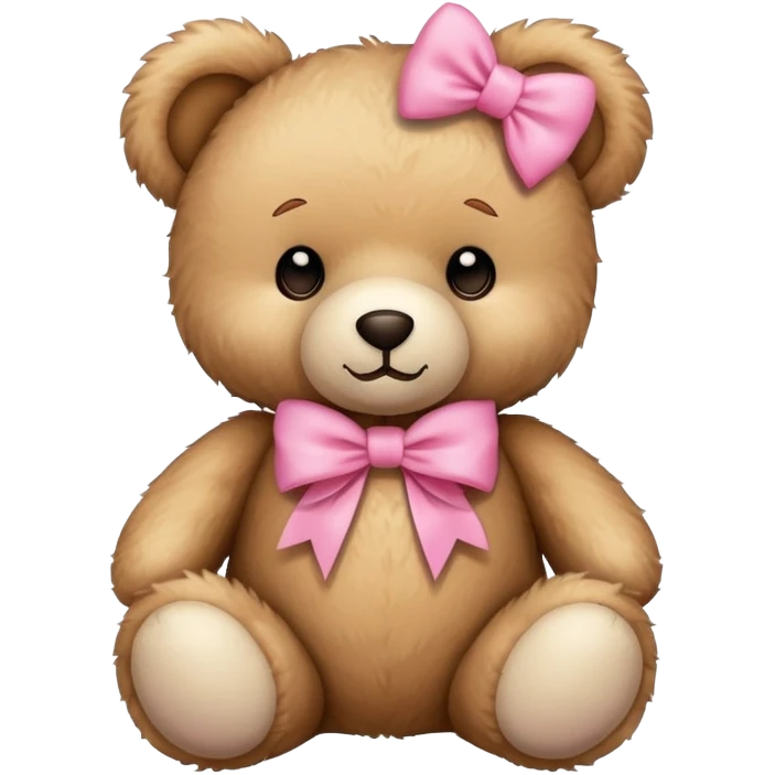 Teddy Bear with pink bow  emoji