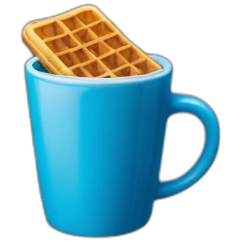 Blue bottle coffee and a waffle emoji
