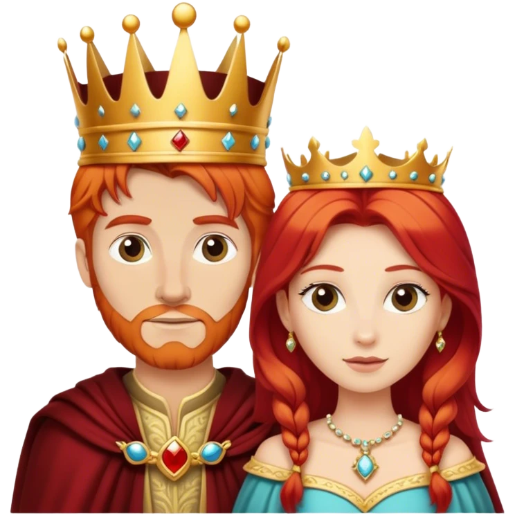 Red hair king blonde queen emoji