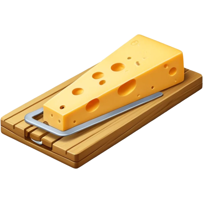 a mousetrap with a small piece of cheese emoji
