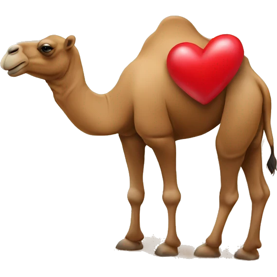 heart in front of camel emoji