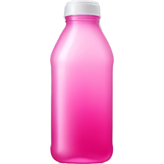 plastic bottle with crystaline pink liquid emoji