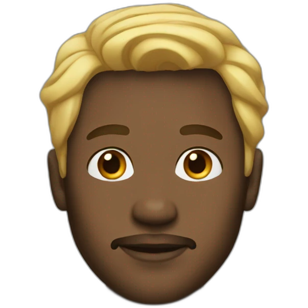 A black man with blond and silky hair emoji