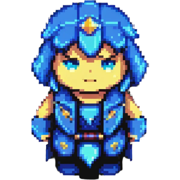 Kaiser from Blue Lock, pixel art style emoji